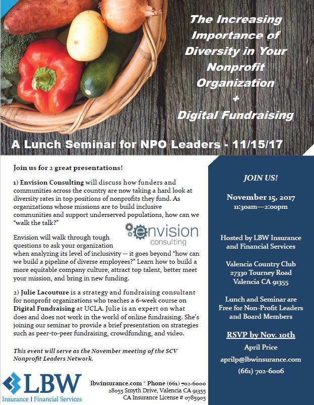 Lunch Seminar for NPO Leaders on November 15, 2017 flyer